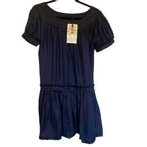 Morphine Generation blue silk dress NWT